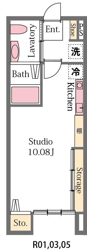 ルピナス(ワンルーム/1階)の間取り写真