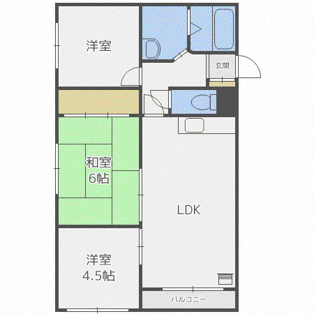 クチュール新川(3LDK/4階)の間取り写真