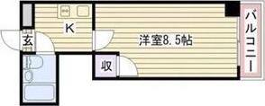 シティーアーク上町台(1K/5階)の間取り写真