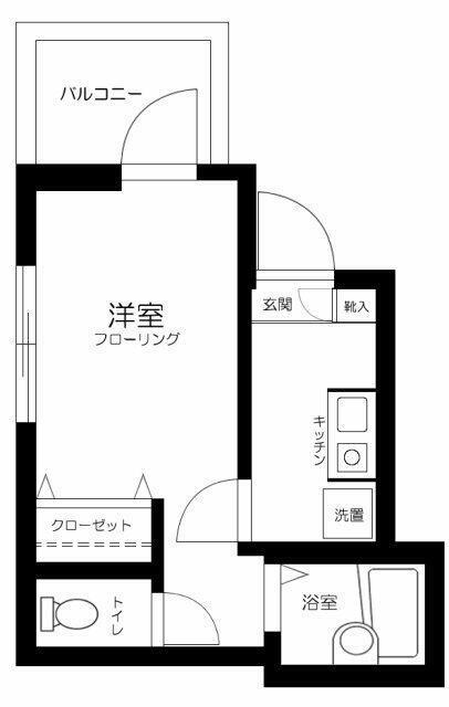 MELDIA足立4丁目(1K/2階)の間取り写真