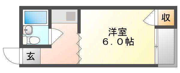 ラポールすすき(1K/2階)の間取り写真