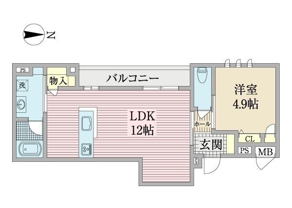 メゾンオリーブII (1LDK/1階)の間取り写真