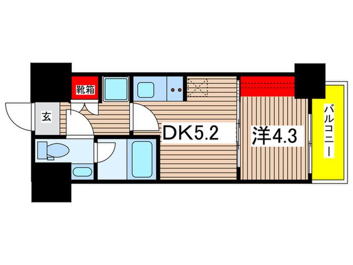 パークアクシス東陽町レジデンス(1DK/9階)の間取り写真