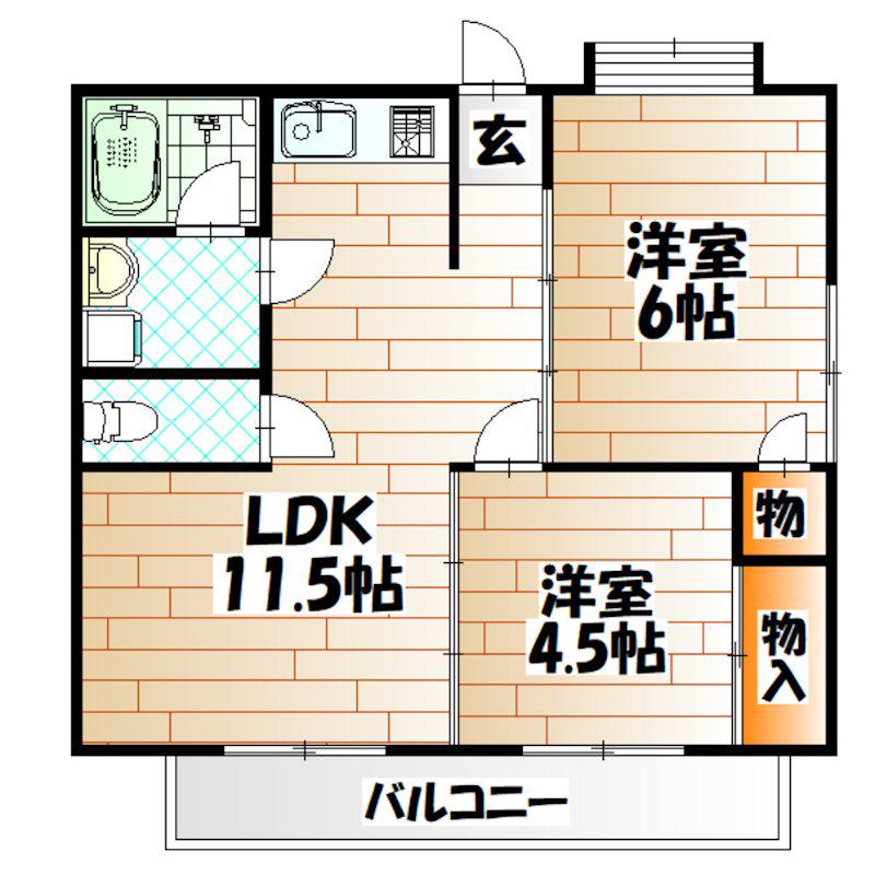 ベスト興産ビル(2LDK/5階)の間取り写真