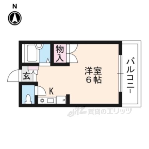 レオパレス西向日(ワンルーム/2階)の間取り写真