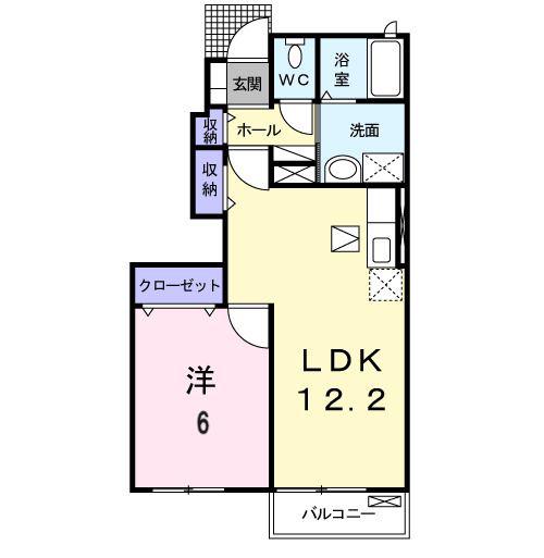 アルカンシエル(1LDK/1階)の間取り写真