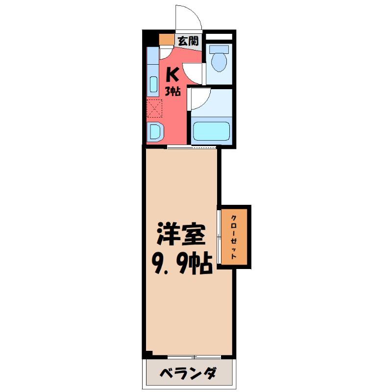 エルプレシア前橋(1K/3階)の間取り写真