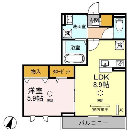 パルクみつまめ(1LDK/3階)の間取り写真
