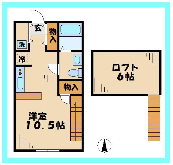 コモド稲田堤(1DK/1階)の間取り写真
