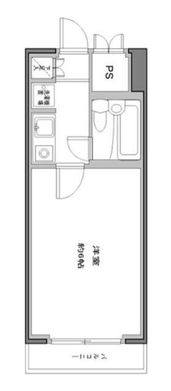 ルーブル大井町(1K/4階)の間取り写真