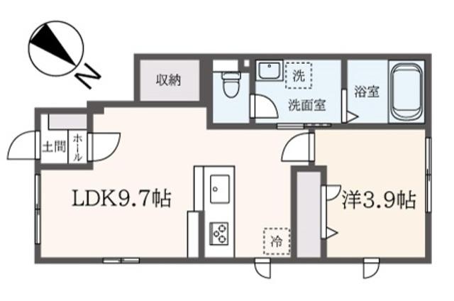 グランシャリオI(1LDK/1階)の間取り写真