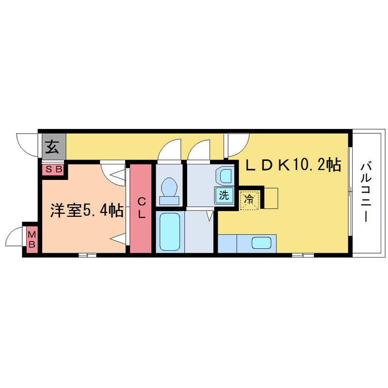 メゾン・ド・ラフレシール(1LDK/2階)の間取り写真