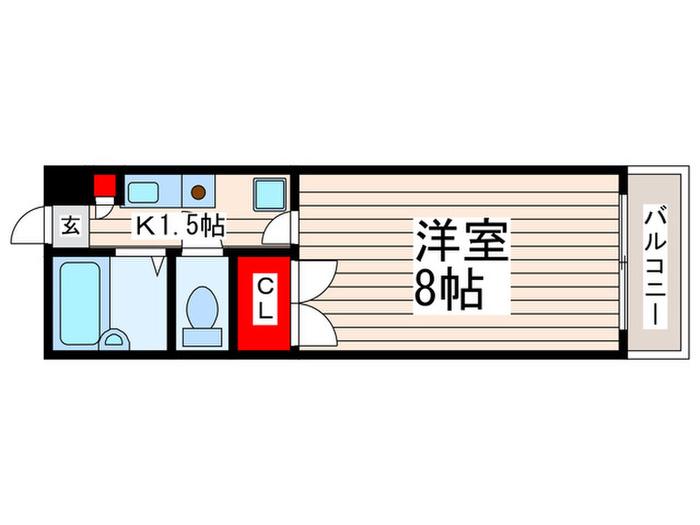 東京メトロ東西線 葛西駅 徒歩10分 4階建 築25年(1K/2階)の間取り写真
