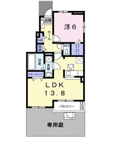 アニスシードB(1LDK/1階)の間取り写真