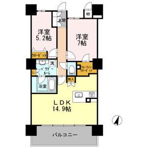 ロイヤルパークスERささしま サウス(2LDK/6階)の間取り写真