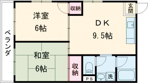光庸ハウス(2DK/3階)の間取り写真