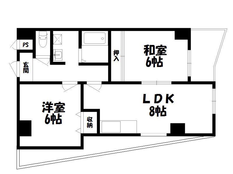TAKE7(2LDK/6階)の間取り写真
