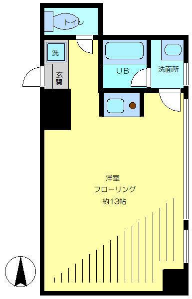 菅田ビル(ワンルーム/2階)の間取り写真