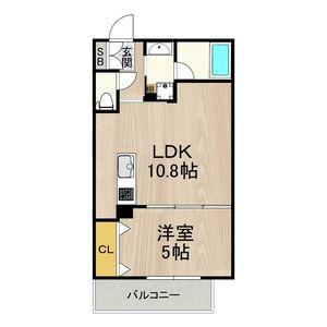 ESTAGEO北田辺(1LDK/2階)の間取り写真
