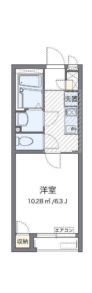 クレイノプランロード春江(1K/2階)の間取り写真
