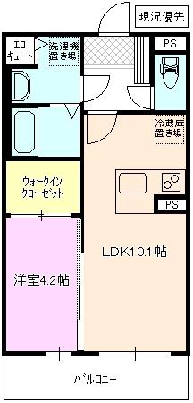 MAISON DE ENSOLEIL(1LDK/2階)の間取り写真