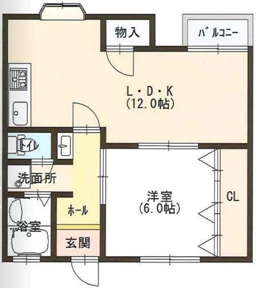 伊丹ビル(1LDK/3階)の間取り写真