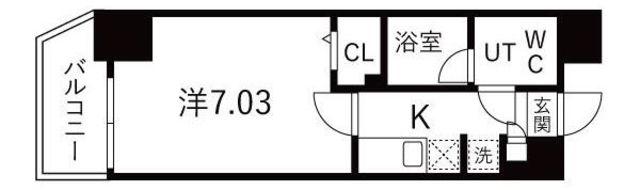 アルファコート蕨2(1K/4階)の間取り写真
