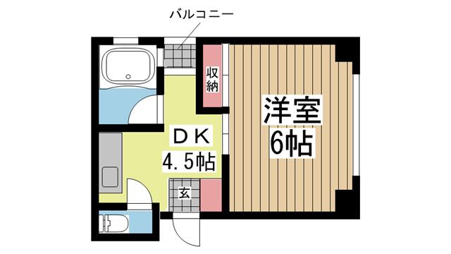 エルパラッツォ新神戸(1DK/7階)の間取り写真