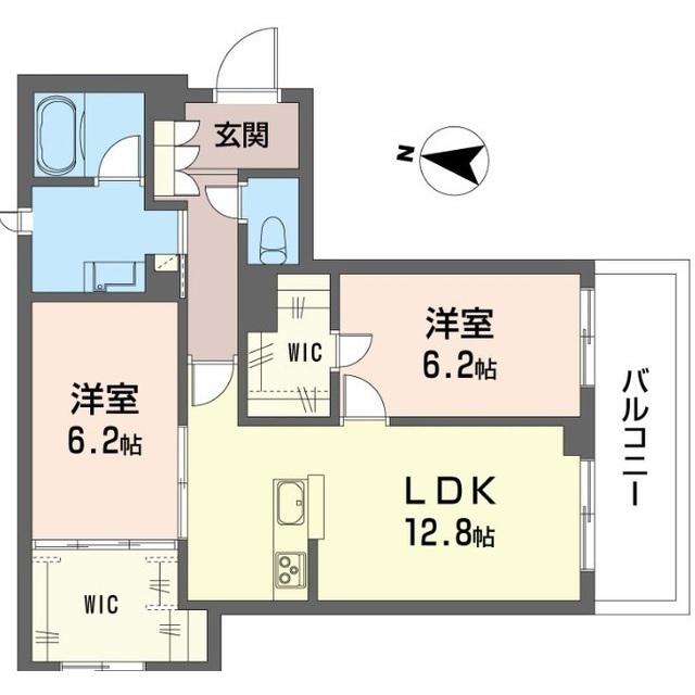 ルトリコ浦和II(2LDK/2階)の間取り写真