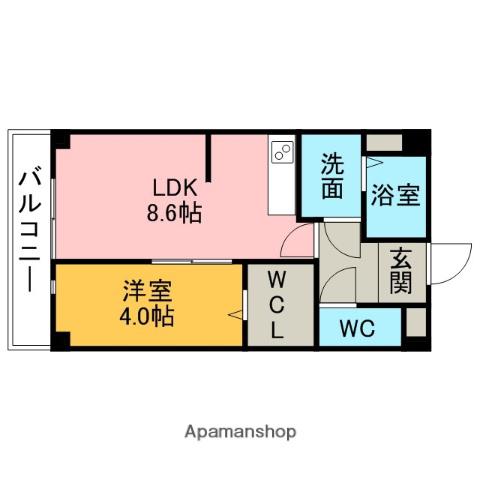 ベルドミールB(1LDK/1階)の間取り写真