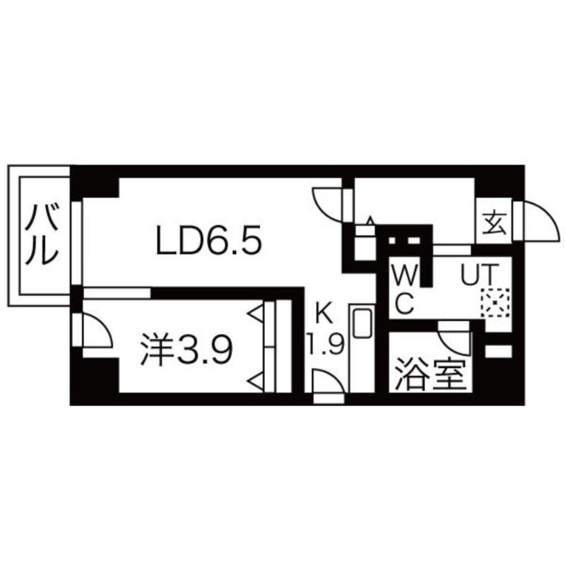 LEE東札幌A(1LDK/2階)の間取り写真