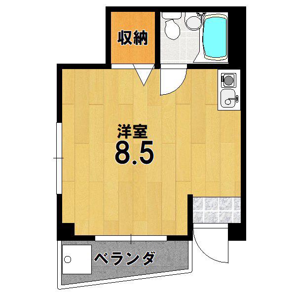 増田ハイツ(ワンルーム/1階)の間取り写真