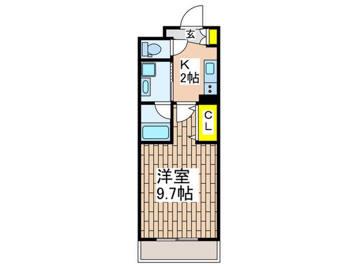 メゾンリヴェール(1K/2階)の間取り写真