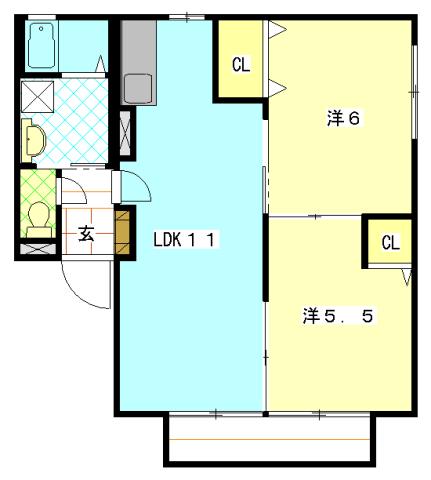 スピッツ(2LDK/1階)の間取り写真