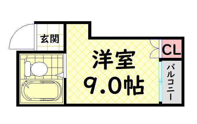 ルーチェ白鷺(ワンルーム/4階)の間取り写真