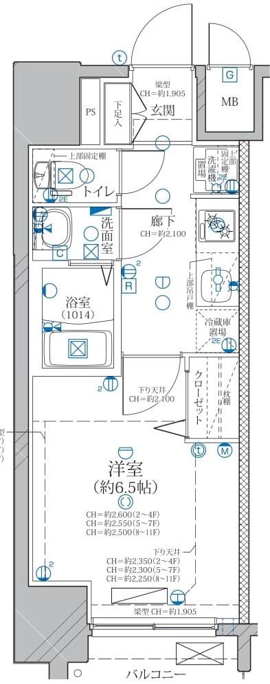 ディアレイシャス矢場町(1K/11階)の間取り写真
