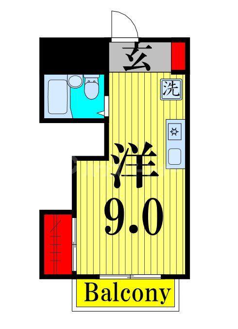 かいづかファミリア1(ワンルーム/1階)の間取り写真