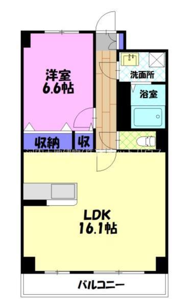 S-FORT宇都宮南大通(1LDK/7階)の間取り写真
