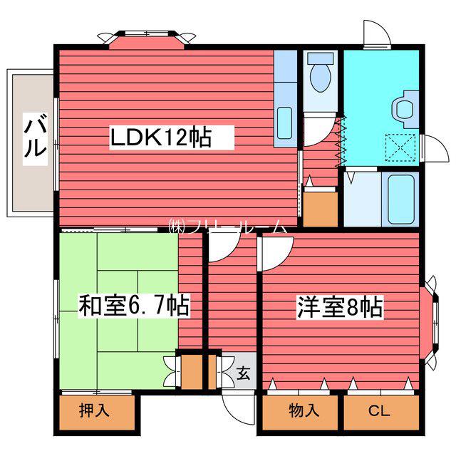 ハイツコンフォート(2LDK/3階)の間取り写真