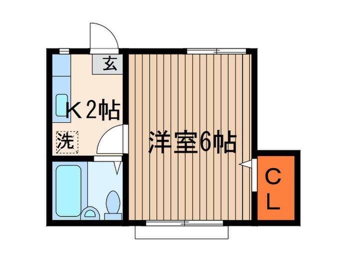 コーポ村井(1K/1階)の間取り写真