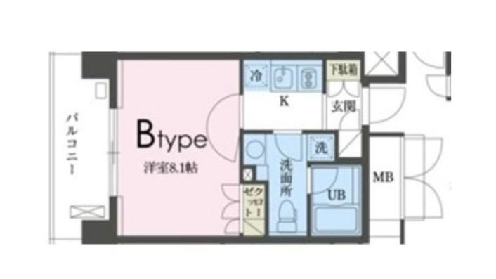 ガレリア東新宿(1K/5階)の間取り写真