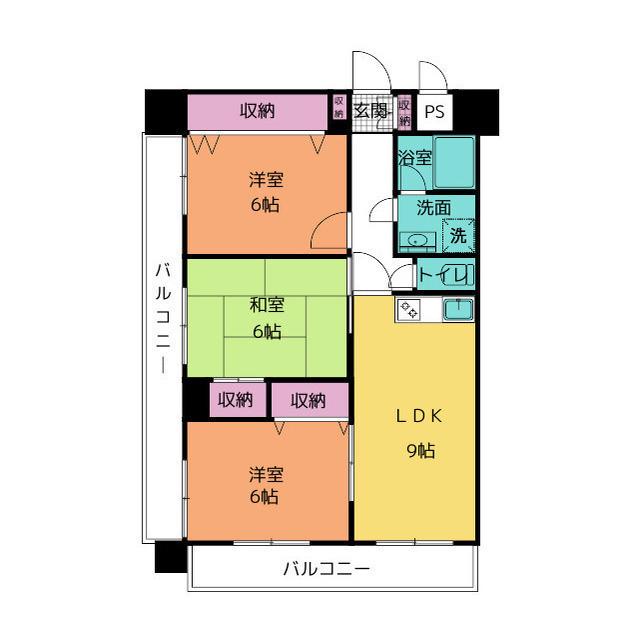 イーアンドケイ(3LDK/3階)の間取り写真
