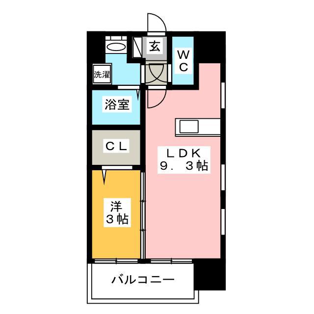 プログレッソ高宮(1LDK/5階)の間取り写真