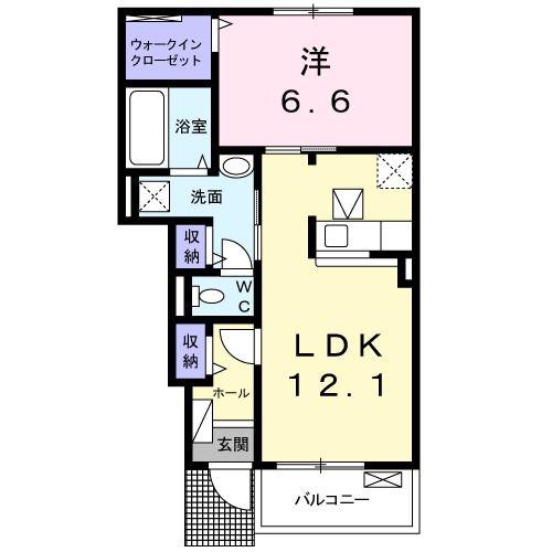 アルドーレ(1LDK/1階)の間取り写真