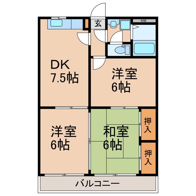 プルミエ寿(3DK/1階)の間取り写真