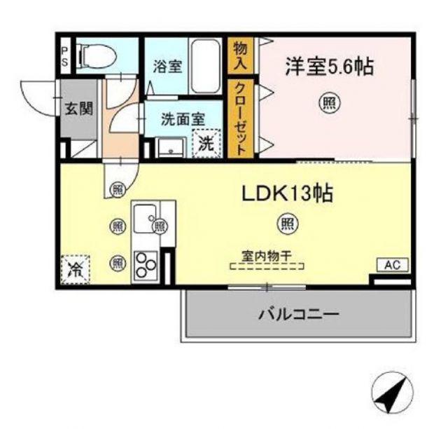 AMレジデンス出雲(1LDK/3階)の間取り写真