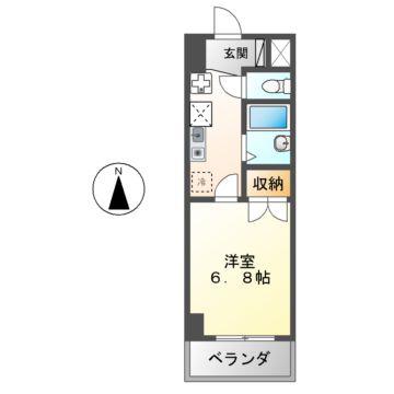 メゾンキムラII(1K/6階)の間取り写真