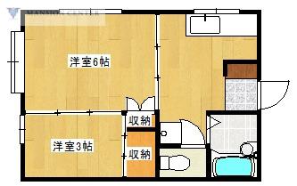 コーポさつき(2K/2階)の間取り写真