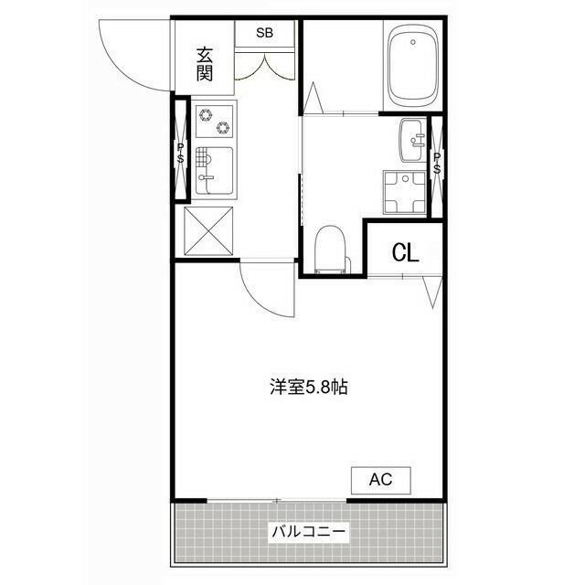 MQUARTO新座II(1K/1階)の間取り写真