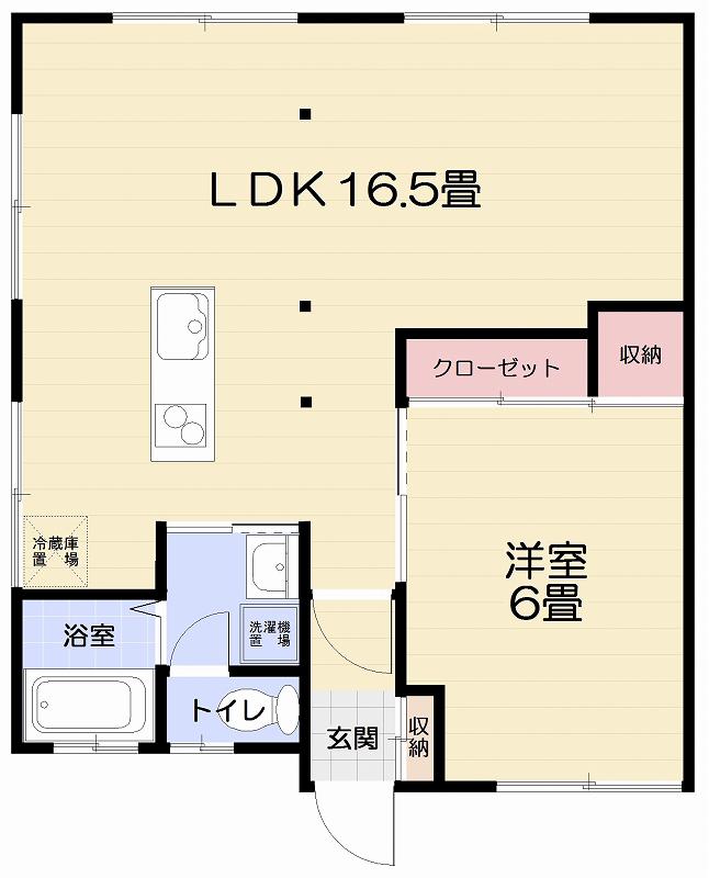 ハイツスバル(1LDK/2階)の間取り写真